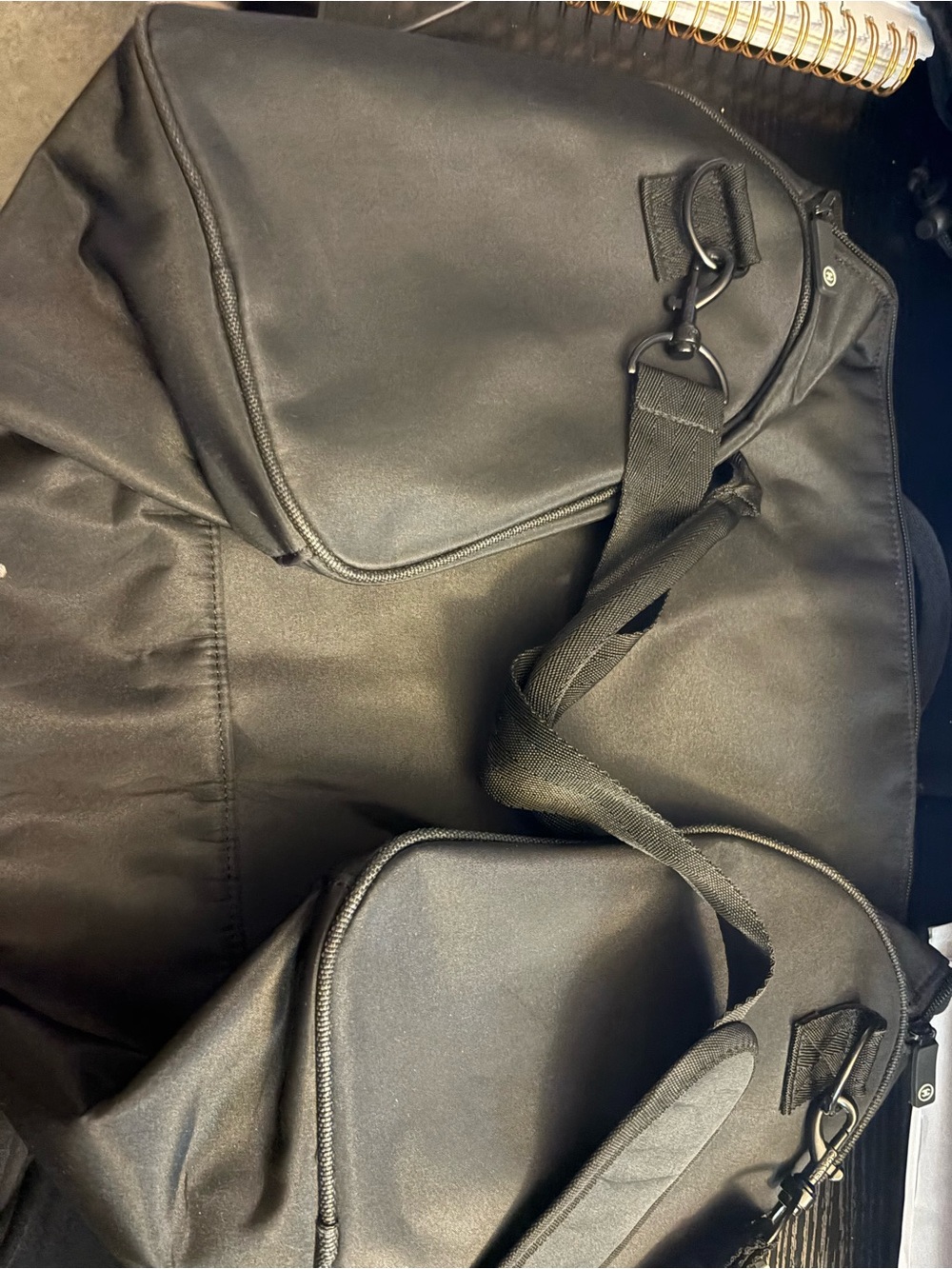 Black Tote with White Interlocking Logo - Picture 4 of 4
